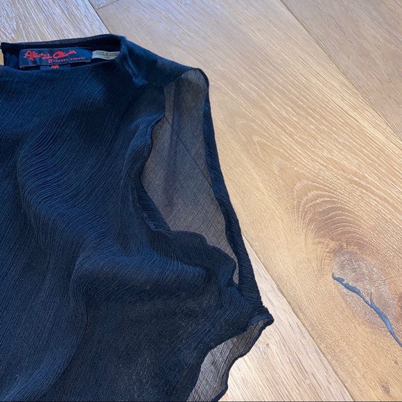 Alice + Olivia sheer overlay cold shoulder top - Picture 2 of 6